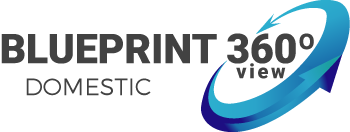 Blueprint360View brand identity symbol representing digital surveying and immersive 3D solutions in Southern United Kingdom.