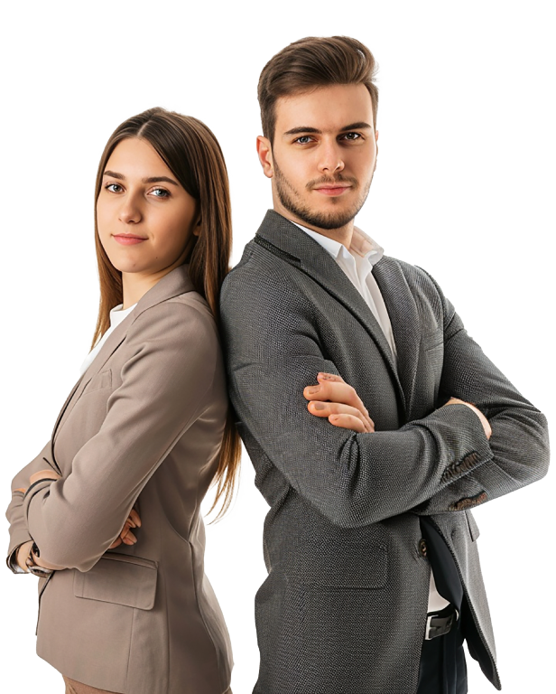 Aspirational job seekers standing in modern workspace