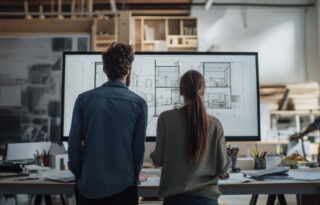 Designer sharing 3D project model