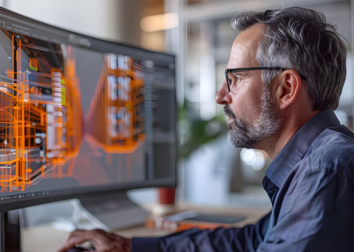 Engineer reviewing project data Southern UK