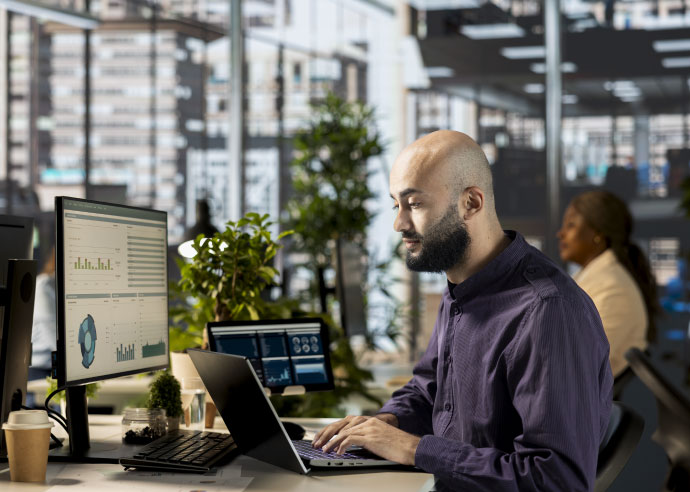 IT team monitoring secure data Southern UK