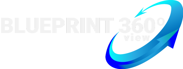 Blueprint360View brand identity symbol representing digital surveying and immersive 3D solutions in Southern United Kingdom.