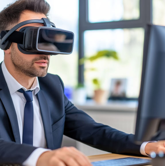 Professional reviewing guided 3D property tour Southern UK