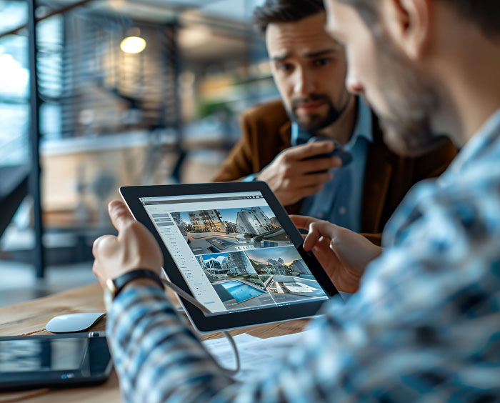 Client accessing shared immersive tour South UK