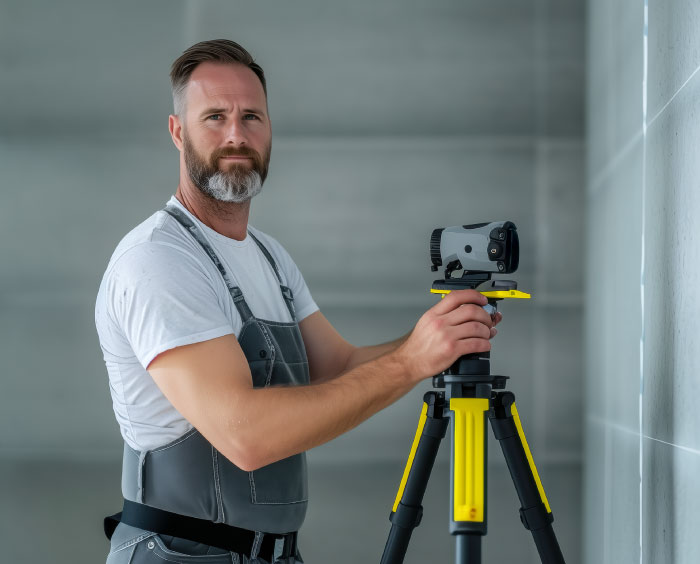 Technician scanning building Southern UK