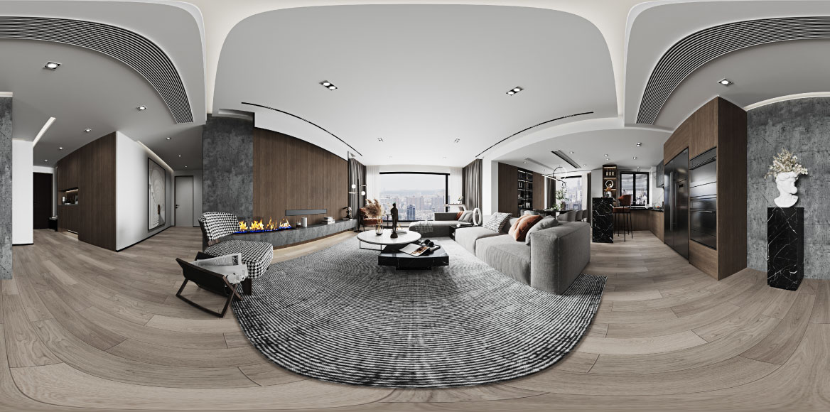 3D virtual tour of a modern interior space