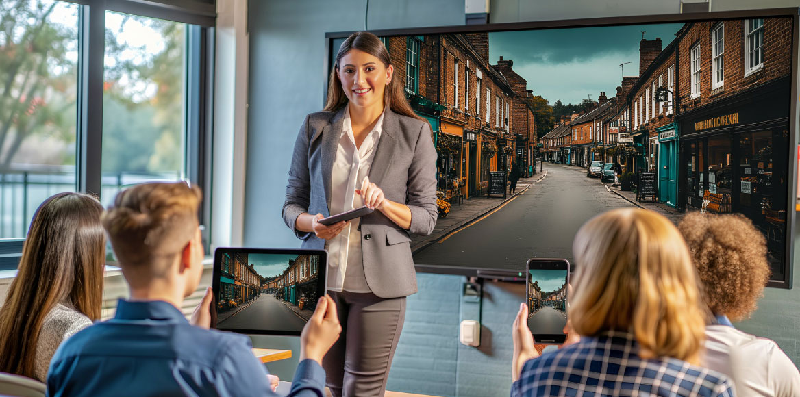 Local council planner using a 3D virtual tour to visualise community redevelopment