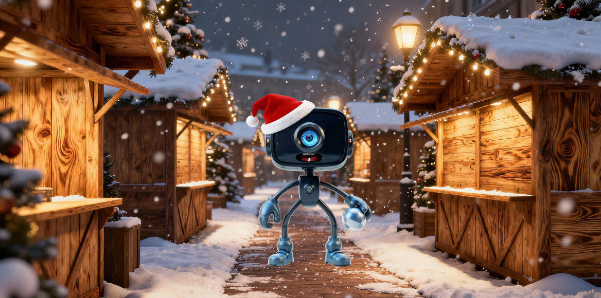 A Matterport 3D tour of a festive Christmas market